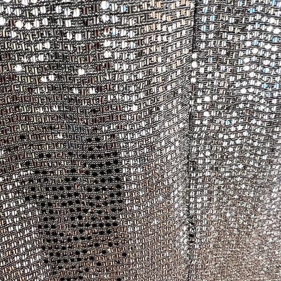 Badgley Mischka Silver Sparkly Long Sleeve Tunic - Size 12 - Picture 9 of 11